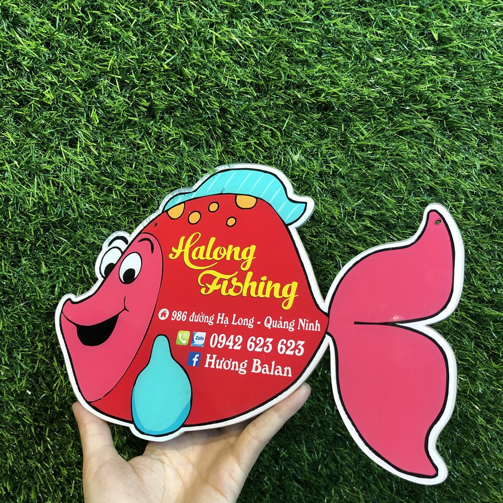 Bảng hiệu mica trang trí - Thiết kế theo yêu cầu - Hình cá siêu cute