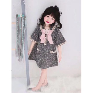 Váy  dạ  đính  nơ bé gái