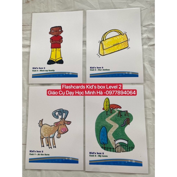 Flashcard Tiếng  Anh Kid’s Box Level Starter -1-2-3-4 thiết kế 2 mặt ép plastics