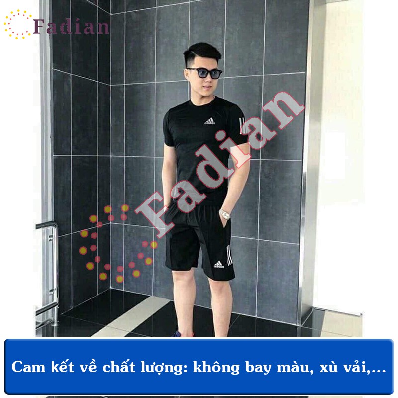 Set đồ bộ nam nữ, bộ quần áo thể thao nam tay ngắn chất thun lạnh phối 3 sọc tay và chân phong cách Ulzzang Unisex | BigBuy360 - bigbuy360.vn