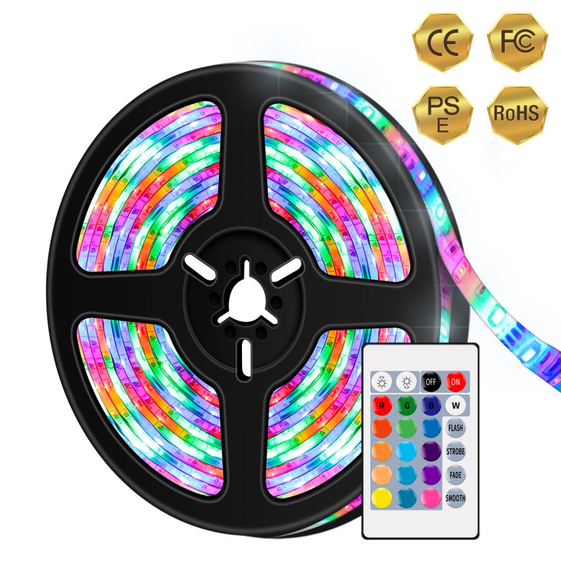 Dây Đèn LED 0.5 / 1 / 2 / 3 / 4m 16 Màu Sắc RGB 4 Chế Độ Kèm Điều Khiển Từ Xa Trang Trí Phòng Ngủ Tiện Dụng