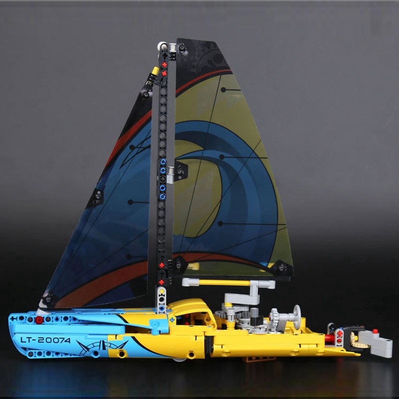 Compatible with Lego 42074 Lepin 20074 Technic Real-life Racing Yacht Building