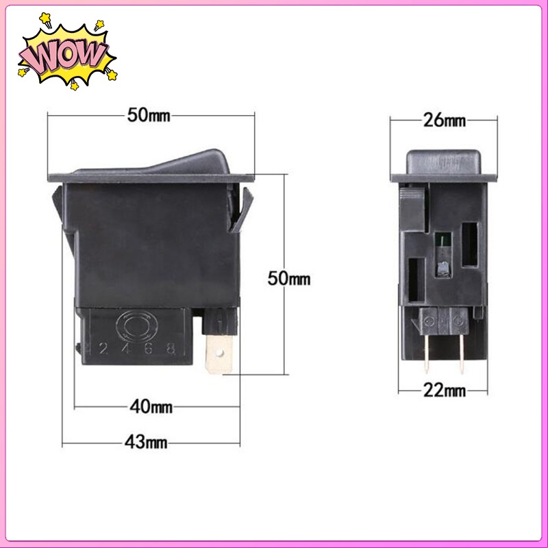 Công Tắc Bật / Tắt DC12V-24V 2 Pin Có Đèn Đỏ Cho Xe Hơi Xe Tải