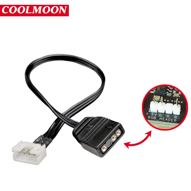 Cable chuyển tín hiêu 4 pin coolmoon-bykski sang ARGB
