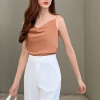 [Mã FAMALLT5 giảm 15% đơn 150k] Áo lụa cổ đổ hai dây GA015 - Genni