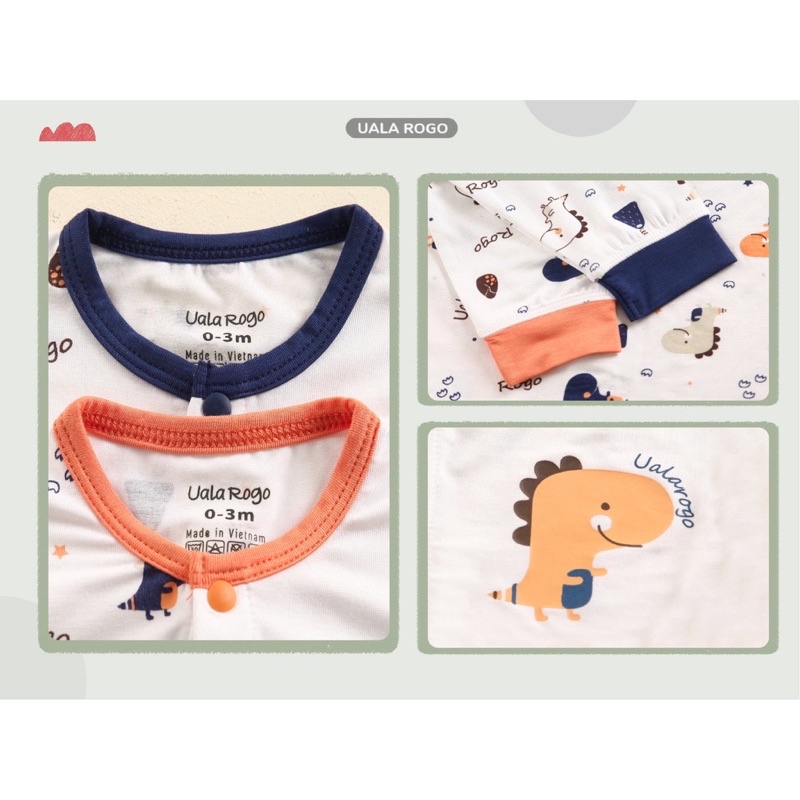 Bộ dài sơ sinh bamboo Ualarogo 2041