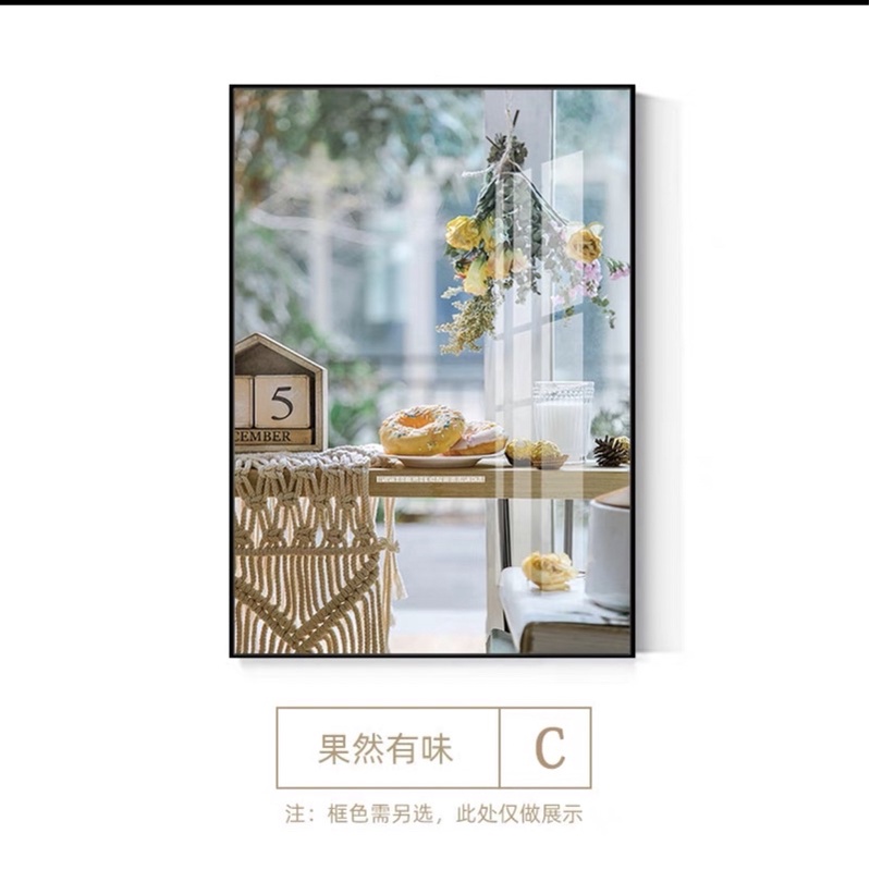 Tranh TReo Phòng Ăn/ Ngủ/ Bàn Trang Điểm tráng gương decor Nhà hàng /Quán bánh ngọt/ Phòng trà hoạ tiết bánh ngọt