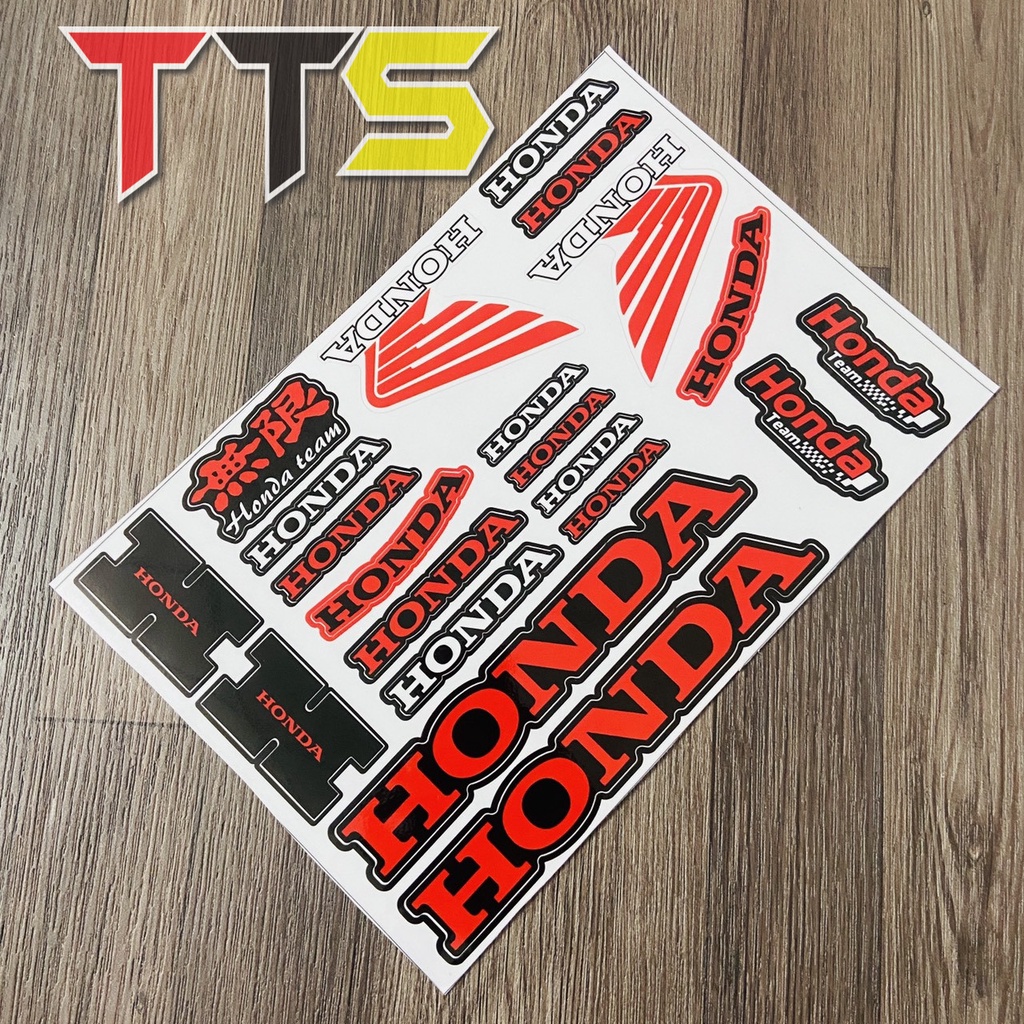 Bộ tem chủ đề HONDA nhiều logo dán trang trí nón bảo hiểm, xe máy, laptop nhựa pvc chống nước