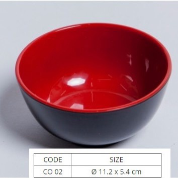 Chén Nhựa Melamine Hai Lớp Đỏ Đen FATACO CAO CẤP