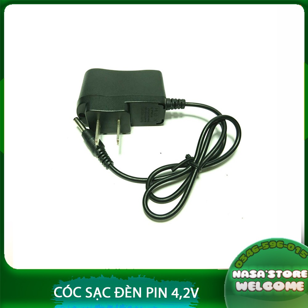 Củ sạc đèn pin 4,2 v  chân tròn cho pin 18650 CHO ĐÈN ĐỘI ĐẦU ĐÈN PIN CẦM TAY