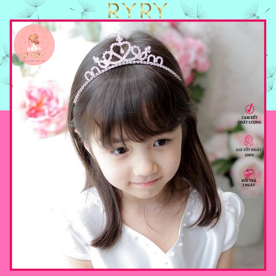 Cài Tóc Vương Miện Đính Đá Xinh Xắn Cho Bé Gái