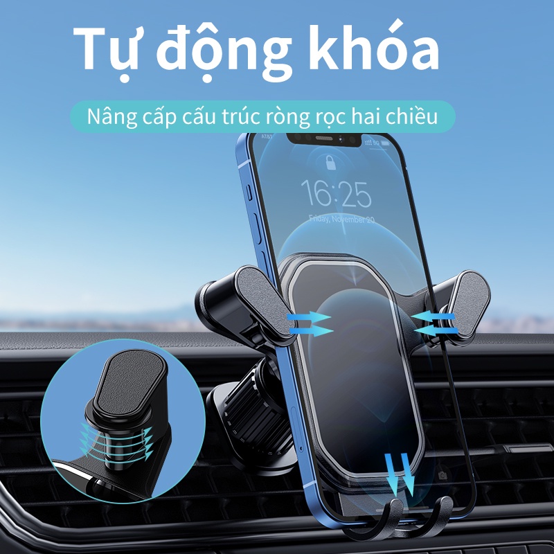 Giá đỡ điện thoại BASIKE UC19 thiết kế xoay 360° gắn bảng điều khiển xe hơi đa chức năng