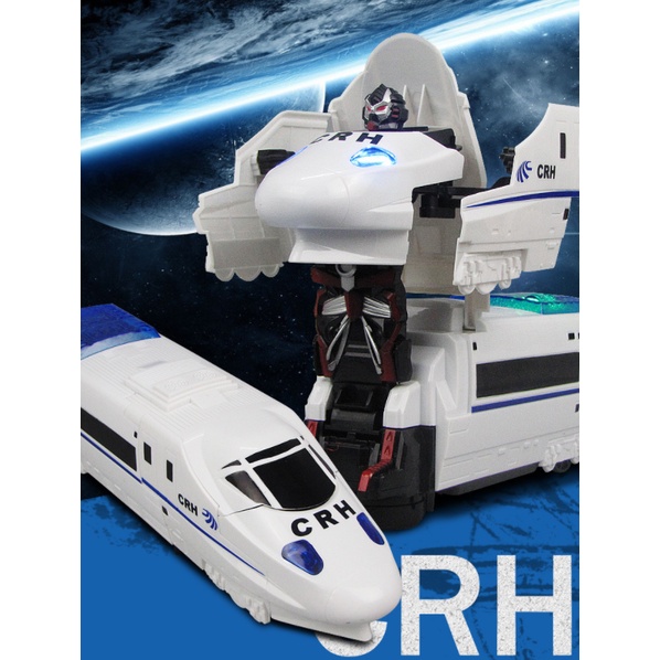 [Hàng Sẵn] Đồ chơi tàu điện siêu tốc biến hình Robot 2in1 có đèn nhạc mới lạ cho bé