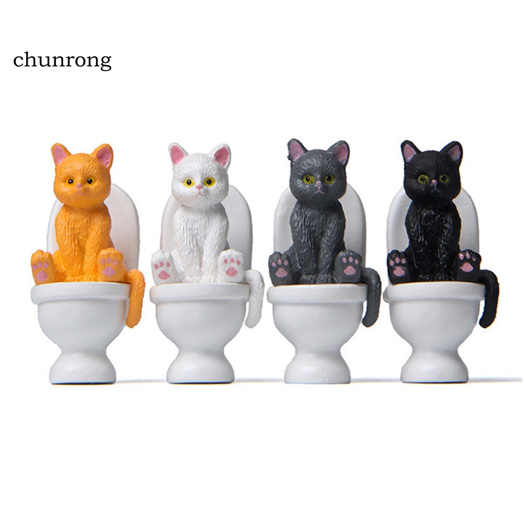 Cr Mô Hình Đồ Chơi Chú Mèo Ngồi Toilet Mini Chống Trầy Xước Cho Trẻ Em