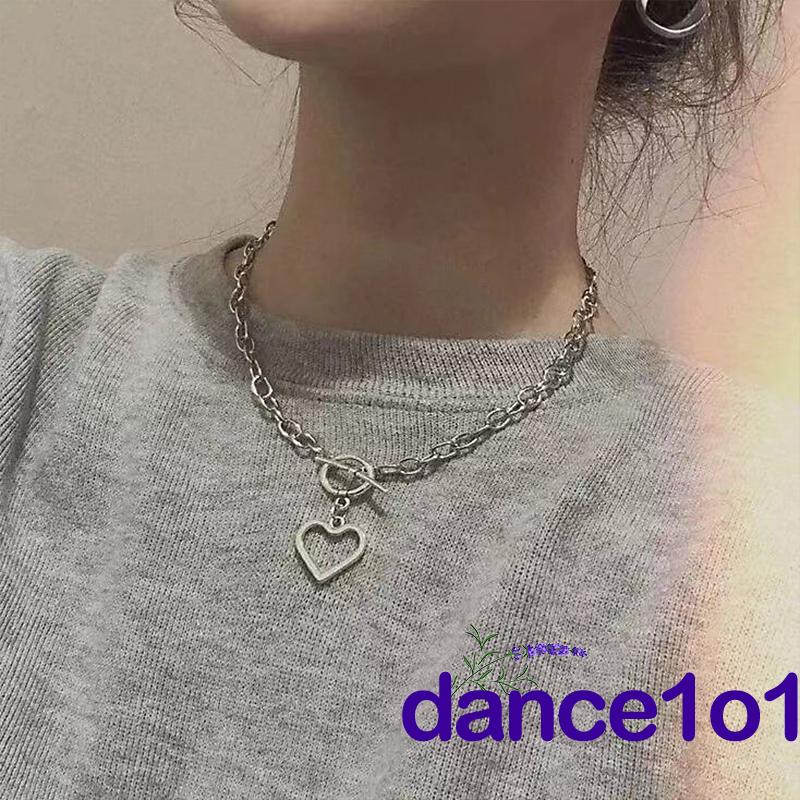 Dây chuyền mặt hình trái tim màu sắc trơn thời trang cho nữ