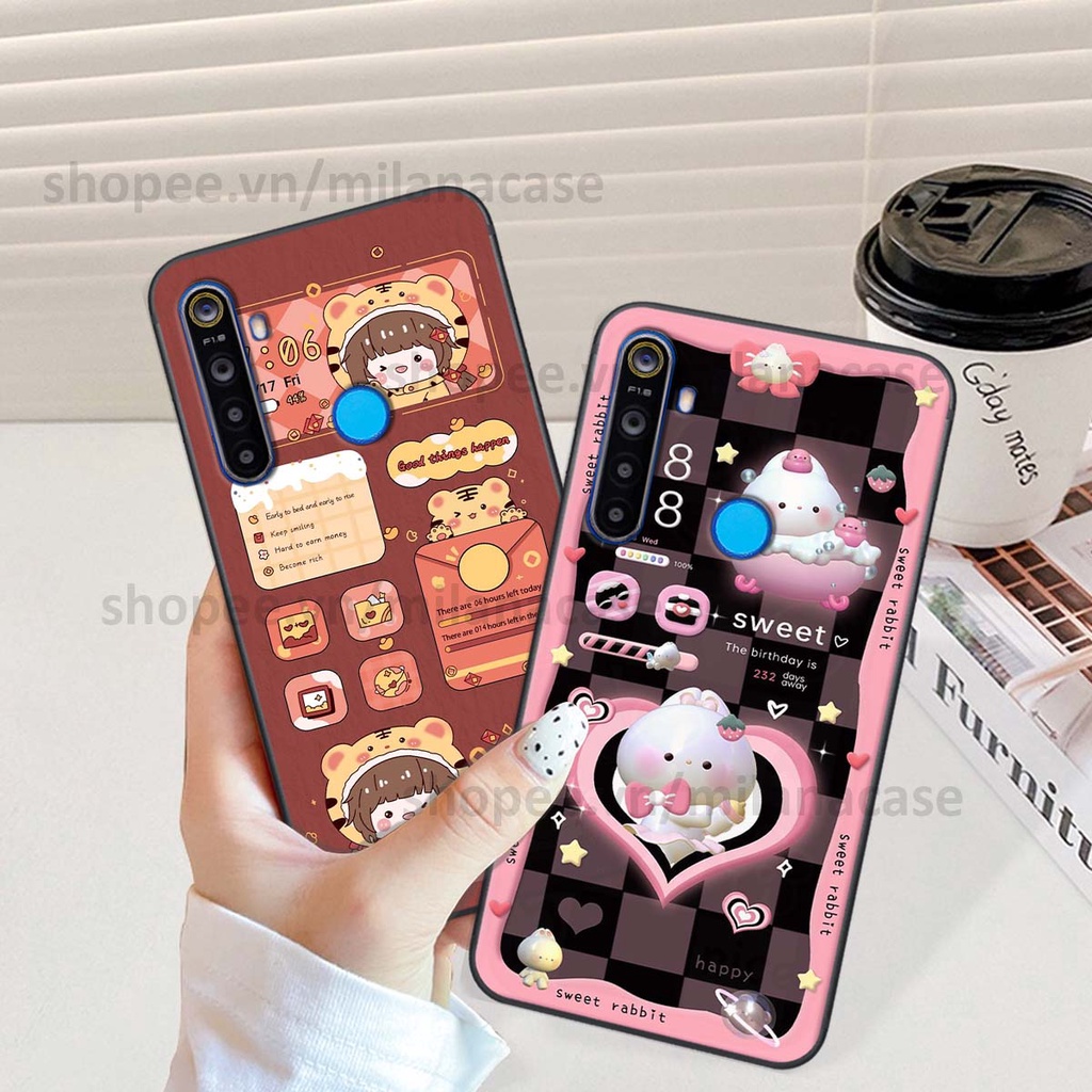 Ốp Realme 5 / 5 Pro / C3 hình đồng hồ icon gấu mèo cute cực dễ thương ngộ nghĩnh
