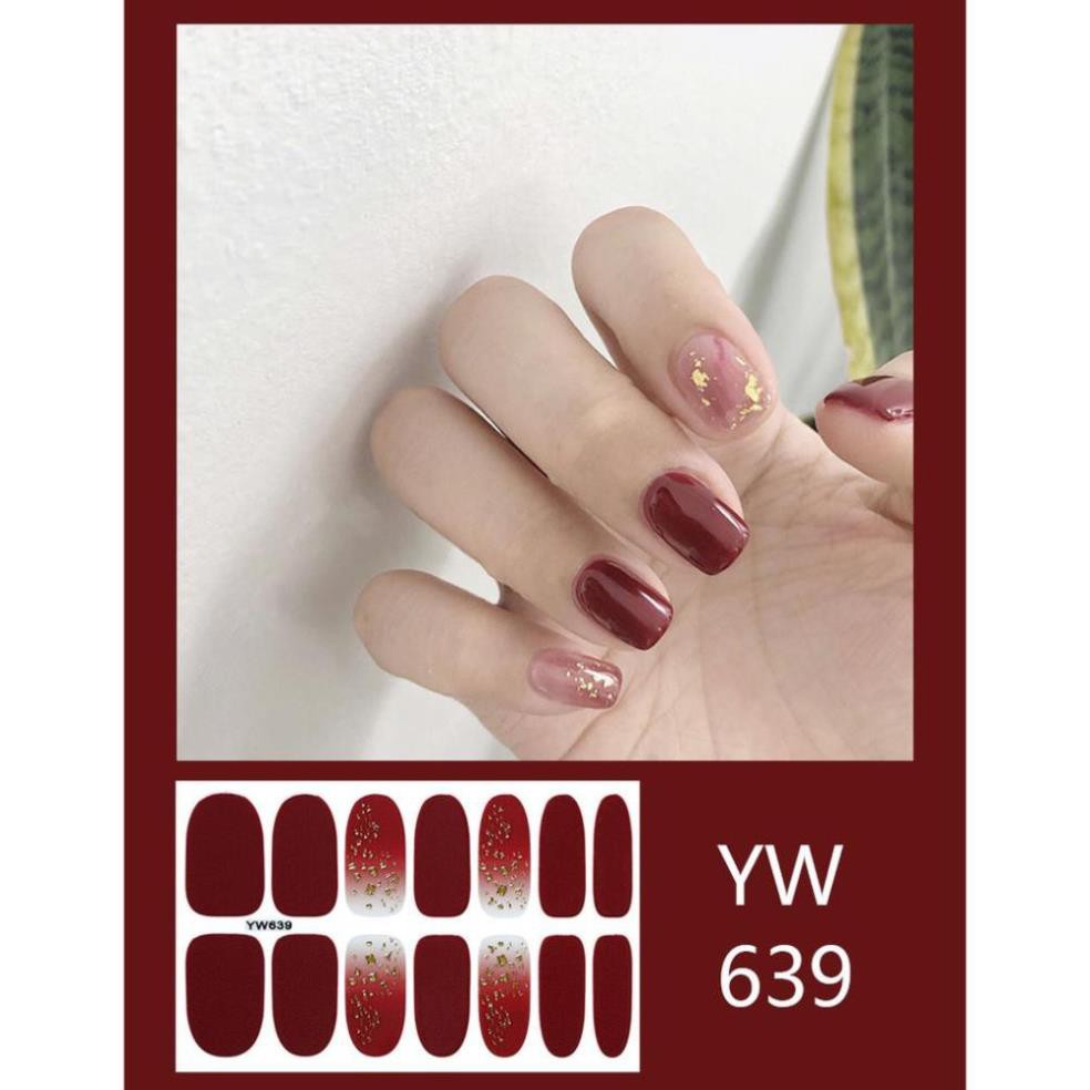 Bộ sticker án móng tay in hình trang trí 3D dễ thương Nail wrap