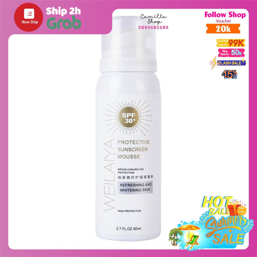 Kem bọt chống nắng Weilaiya (Protetive sunscreen mouse)