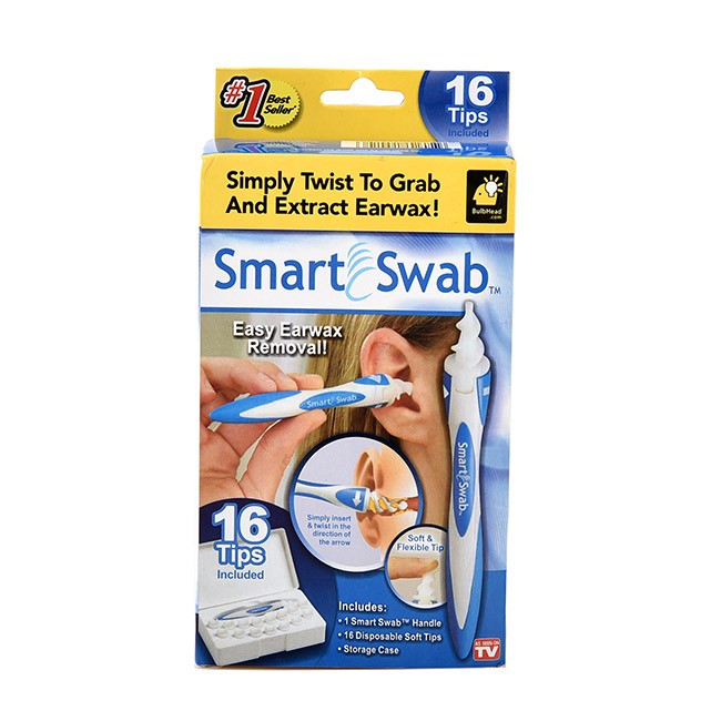 Dụng cụ lấy ráy tai Smart Swab kèm 16 đầu silicon mềm mại