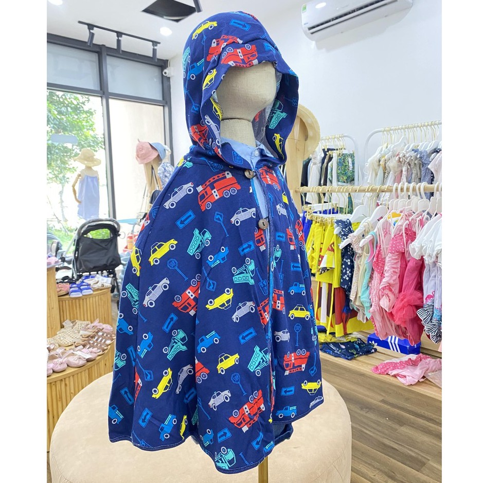 Áo Choàng Chống Nắng Cho Bé Trai, Bé Gái Orange Kid Vải Cotton Mềm Mát Hoạ Tiết Ngộ Nghĩnh, Áo Chống Nắng Trẻ Em Cao Cấp