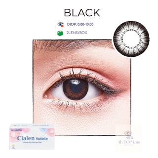 Kính áp tròng màu đen Black, lens mắt Hàn Quốc dùng 3 tháng Clalen Vuticle