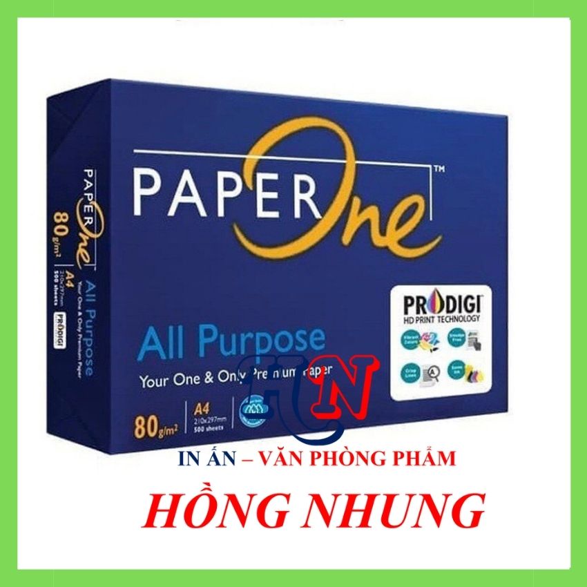 Giấy In Paper One Khổ A4, Định Lượng 80 Gsm, Số Lượng 500 Tờ, Giúp Bạn In Ấn Không Bị Kẹt Giấy