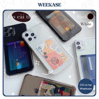 Ốp lưng iPhone trong suốt chống va đập Weekase có khe cài thẻ, tất cả dòng máy