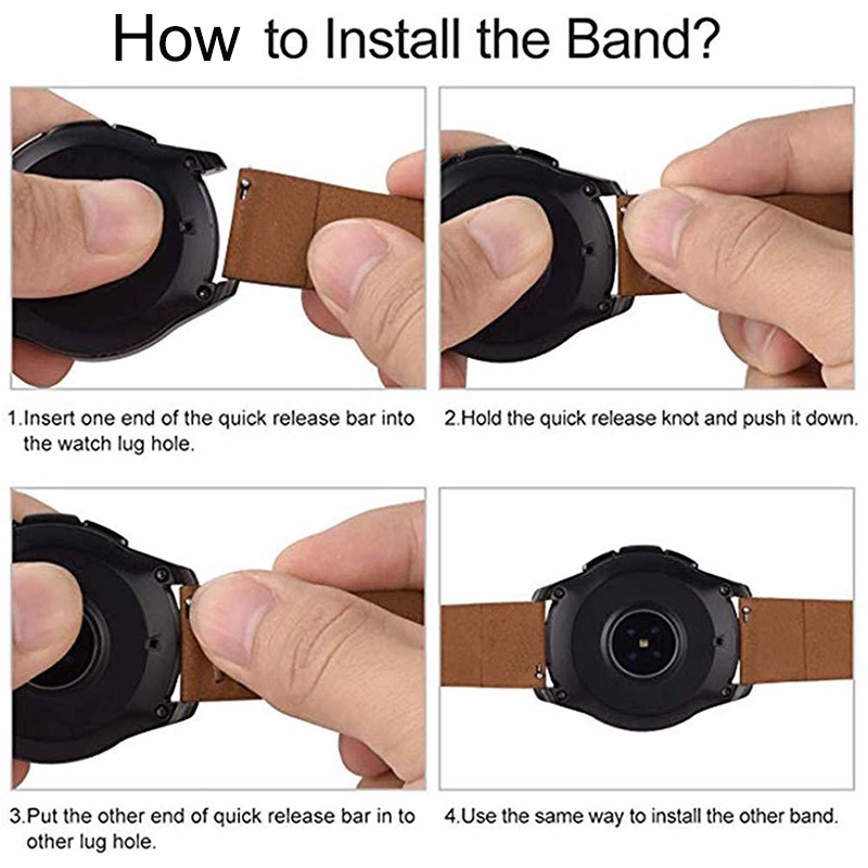 Dây Đeo Da Thật 18mm 20mm 22mm Phong Cách Vintage Dành Cho Đồng Hồ