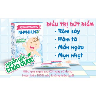 Bột pha nước tắm trẻ em Nhân Hưng- hỗ trợ giảm hăm da, rôm sảy, mụn nhọt ,mẩn ngứa