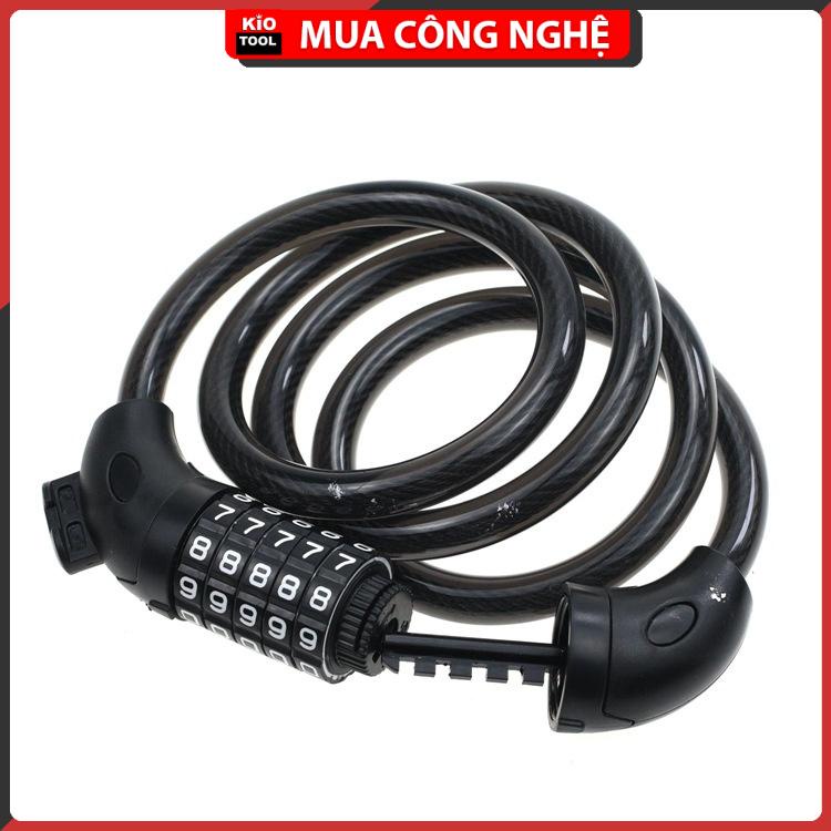 Khóa xe đạp Kiotool mật mã 5 số chống trộm dây cáp chắc chắn - có thể đổi mật khẩu