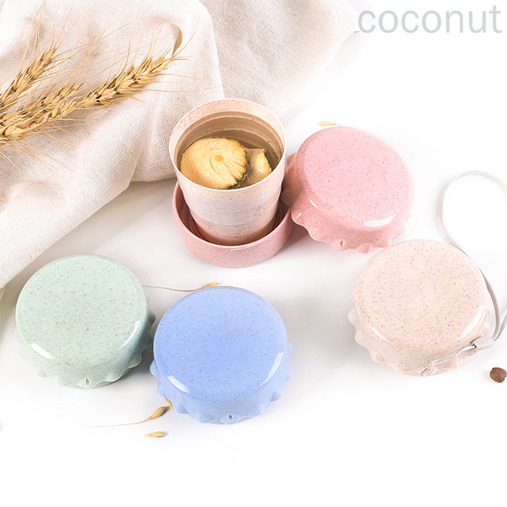 Cốc uống nước dạng gấp có nắp đậy tiện dụng 130ml