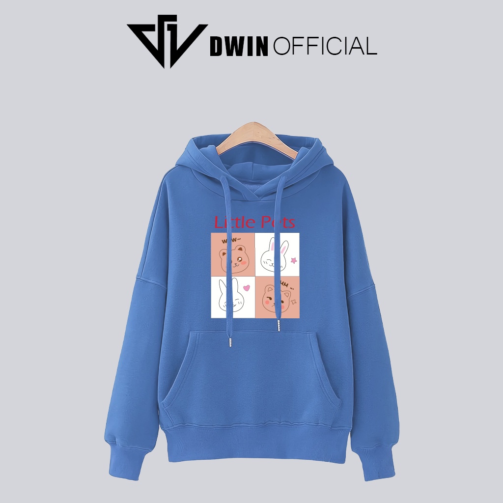Áo hoodie Little Pets nỉ unisex DWIN basic nam nữ form rộng oversize local brand SP00063