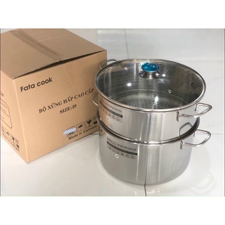 Xửng hấp 28 cm dùng được bếp điện từ (gồm nồi hấp và xửng hấp 28cm)
