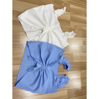OKOCHIA.Áo Croptop Len Mỏng Tay Bèo A07