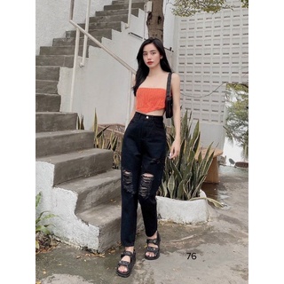 [ẢNH THẬT+HÀNG SẴN] QUẦN BAGGY ĐEN RÁCH MS76