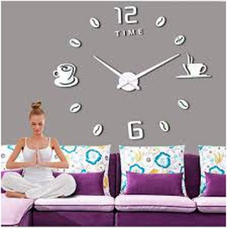 Đồng hồ dán tường DIY cà phê độc lạ 40x40cm