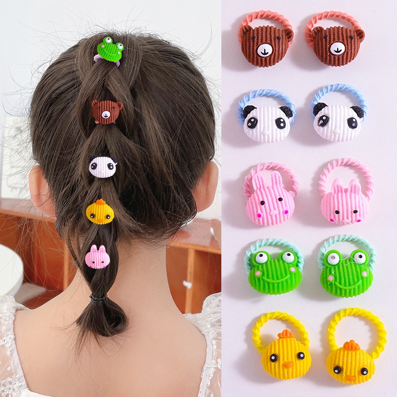 Dây Buộc Tóc Cao Su Họa Tiết Hoa Dễ Thương Phong Cách Hàn Quốc Cho Bé