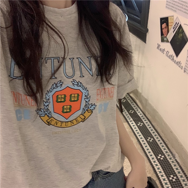 Áo thun tay lỡ form rộng Oversize Yinxx, áo phông Unisex nam nữ màu xám ATL46