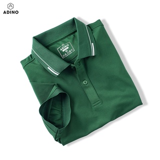 Áo thun có cổ nữ màu xanh ve chai phối viền ADINO vải polyester cotton không bai xù dáng công sở hơi ôm trẻ trung APN05