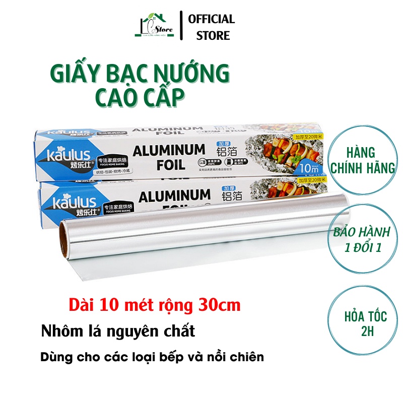 Cuộn Giấy Bạc Bọc Thực Phẩm, Giấy Bạc Nướng Nồi Chiên Không Dầu, Giấy Bạc Nấu Ăn 10m x 30cm Lochi store