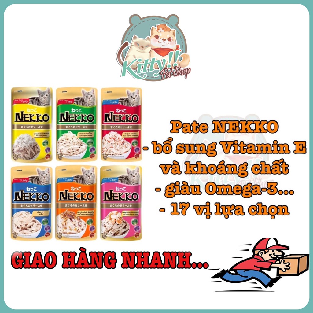 Pate Nekko - Thức ăn pate thơm ngon cho mèo dạng jelly, gravy, kitten gói 70g