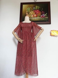 Đầm voan hoạ tiết