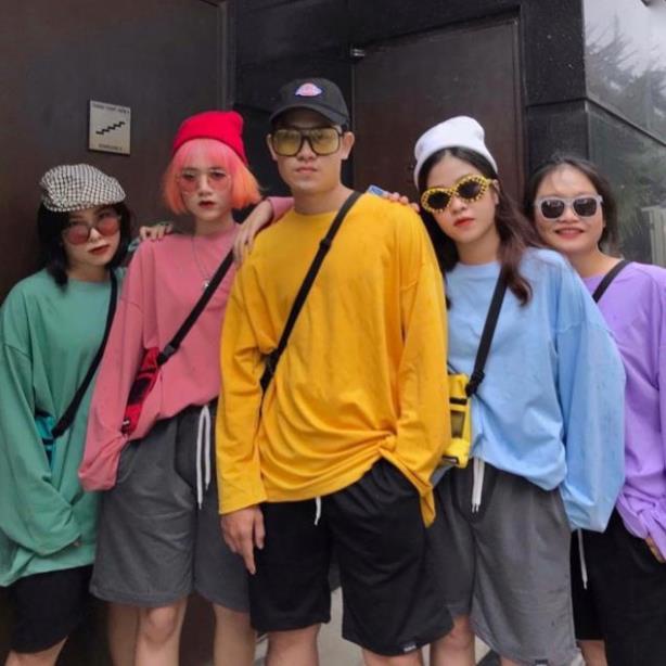 Áo SWEATER TRƠN BASIC TAY DÀI UNISEX DÀNH CHO NAM NỮ DƯỚI 75KG COCA 080