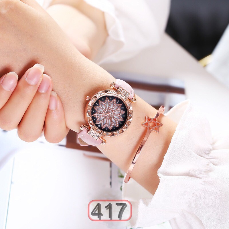 ĐỒNG HỒ NỮ DÂY DA CANDYCAT MẶT HOA 417 SANG CHẢNH CỰC HOT | BigBuy360 - bigbuy360.vn