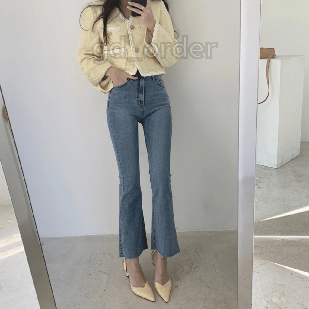 K50|Áo khoác hàn quốc dạ tweed dáng ngắn cá tính cho nữ dài tay công sở thanh lịch gd_order