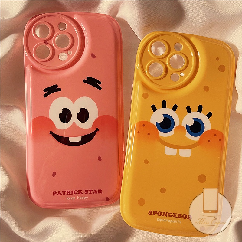 Ốp Điện Thoại TPU Mềm Đệm Khí In Hình SpongeBob Cho IPhone 7 8 Plus 11 12 13 Pro MAX XR X XS MAX 6 6s Plus SE 2020