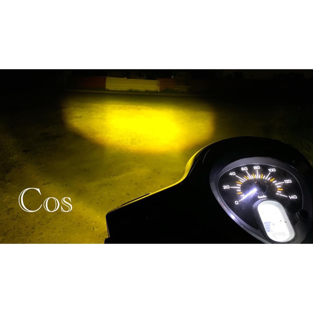 Đèn Led pha H4 gương cầu Mini Cos Vàng Pha Trắng gắn như ZIN ko chế mọi loại xe