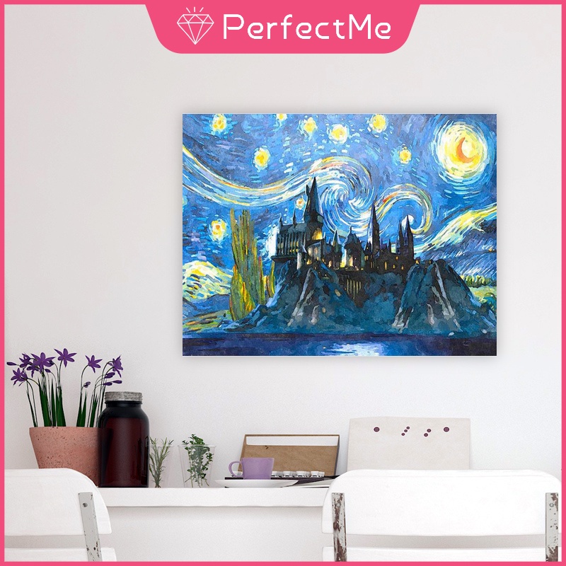 Bộ tranh sơn dầu 40x50CM tự làm họa tiết phong cảnh Van Gogh độc đáo