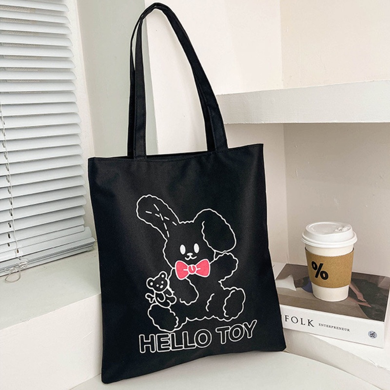 Túi Xách Tote Vải Canvas Cỡ Lớn In Họa Tiết Động Vật Có Khóa Kéo Cho Nữ