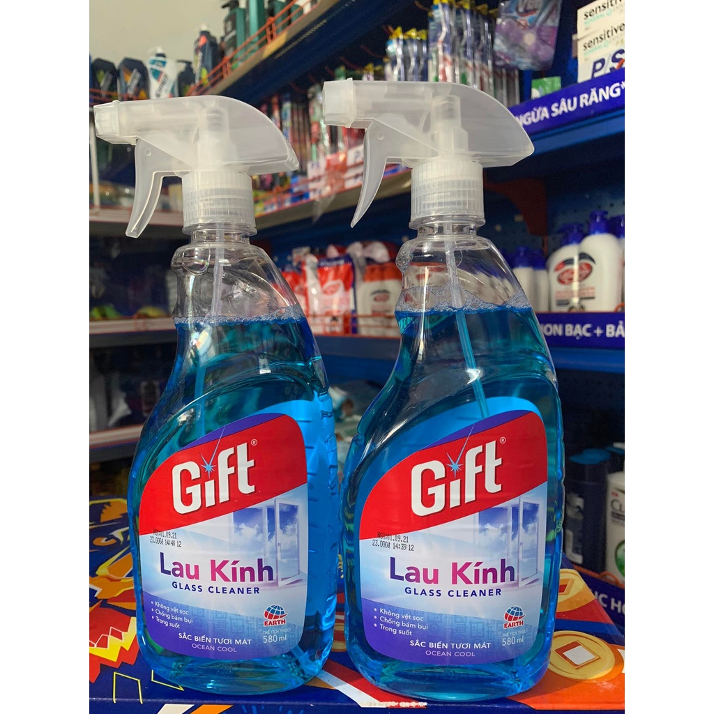 Nước lau kính Gift sắc biển tươi mát chai 580ml
